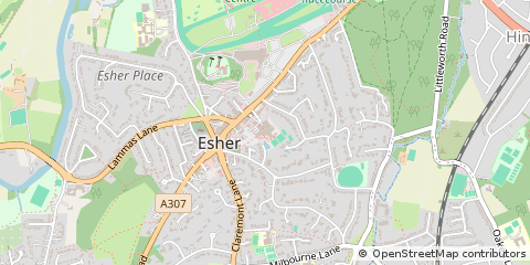Map of Esher, Surrey