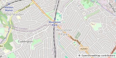 Map of Worcester Park