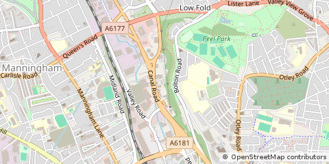 Map of Bradford, West Yorkshire