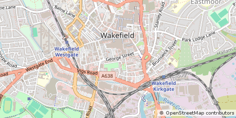 Map of Wakefield, West Yorkshire