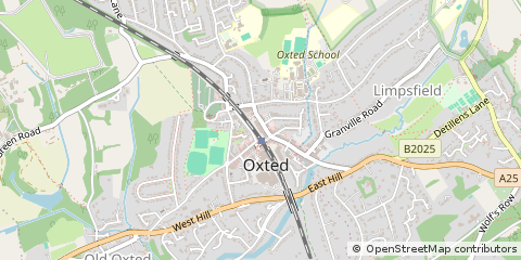 Map of Oxted, Surrey