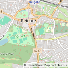 Map of Reigate, Surrey