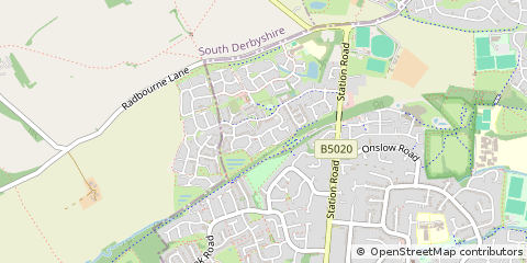 Map of Derby, South Yorkshire