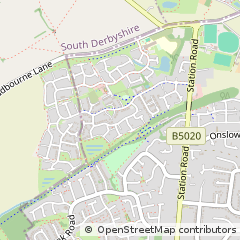 Map of Derby, South Yorkshire