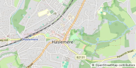 Map of Haslemere, Surrey