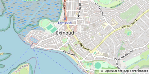 Map of Exmouth, Devon