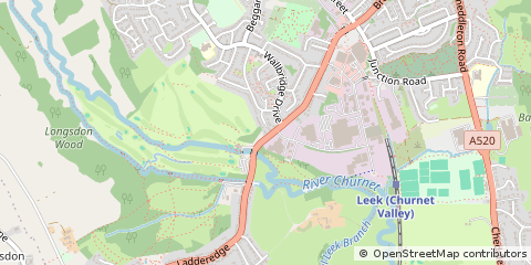 Map of Leek, Staffordshire