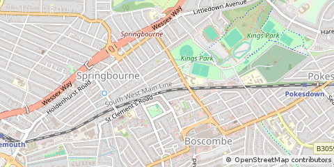 Map of Bournemouth, Dorset