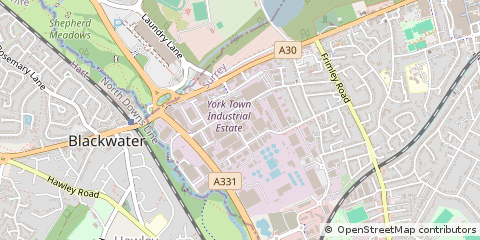 Map of Camberley, Surrey