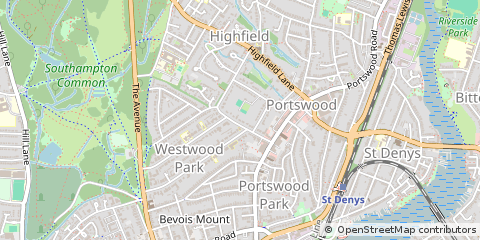 Map of Southampton, Hampshire