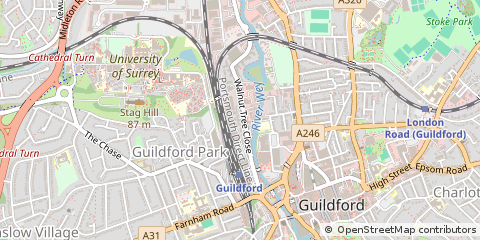 Map of Guildford, Surrey