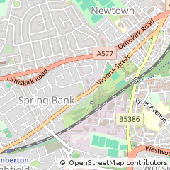 Map of Wigan, Lancashire