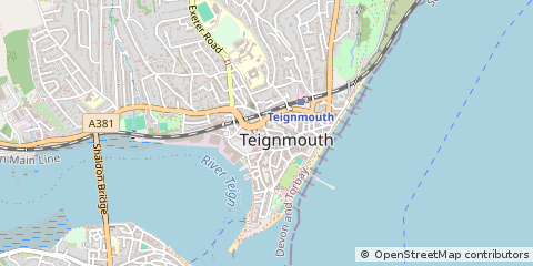Map of Teignmouth, Devon