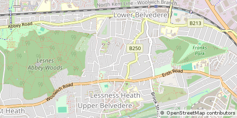 Map of Belvedere, Kent