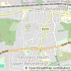 Map of Belvedere, Kent