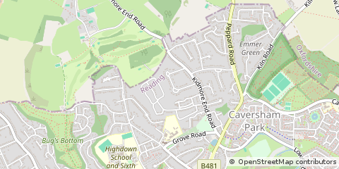 Map of Emmer Green, Berks