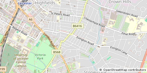Map of Leicester