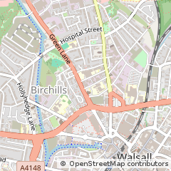 Map of Walsall, West Midlands