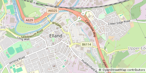 Map of Elland, West Yorkshire