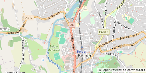 Map of Belper, Derbyshire