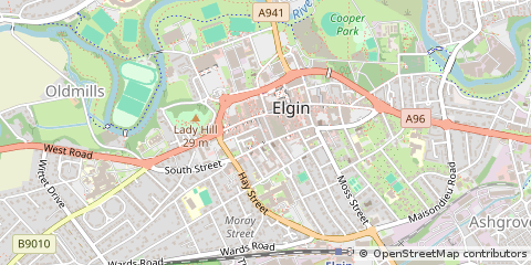 Map of Elgin, Morayshire