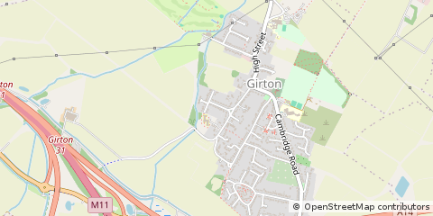Map of Girton, Cambridge