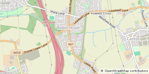 Map of Wakefield, West Yorkshire