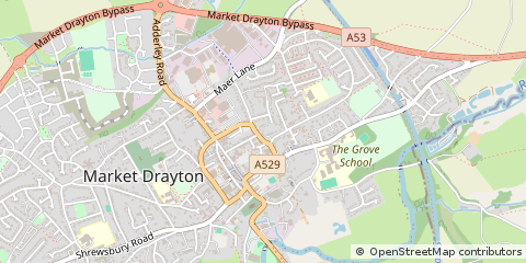 Map of Market Drayton