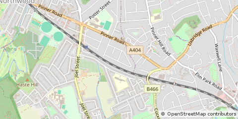 Map of Pinner, Middlesex