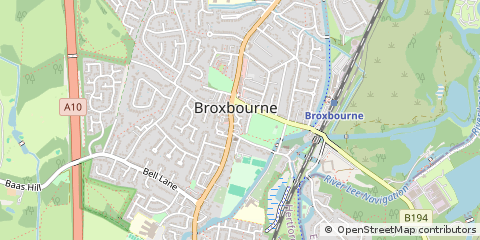 Map of Broxbourne, Hertfordshire