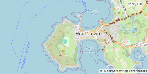 Map of ST Marys Isle of Scilly, Cornwall