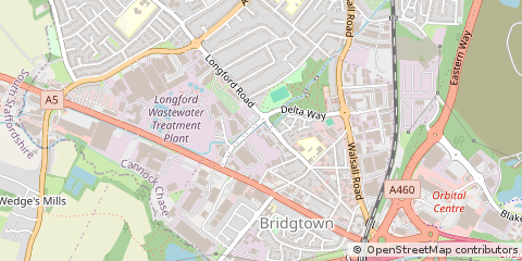 Map of Cannock, Staffordshire