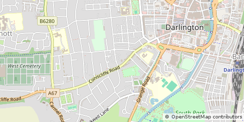 Map of Darlington, County Durham