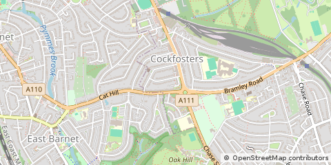 Map of Cockfosters, Herts