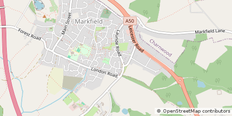 Map of Markfield, Leicester