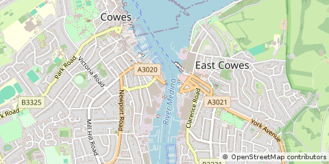 Map of Cowes, Isle of Wight