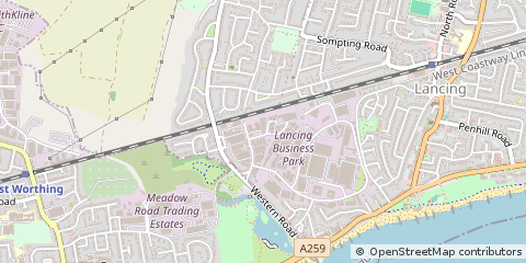 Map of Lancing, West Sussex