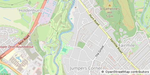 Map of Christchurch, Dorset