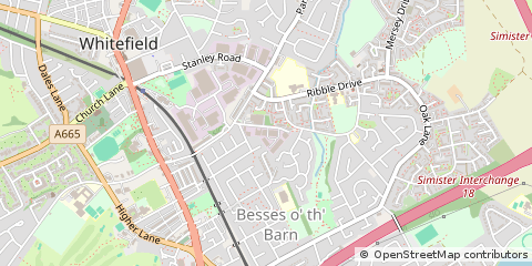 Map of Whitefield, Manchester