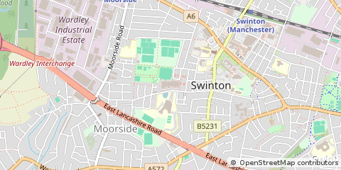 Map of Swinton, Greater Manchester