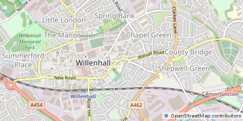 Map of Willenhall, Wolverhampton