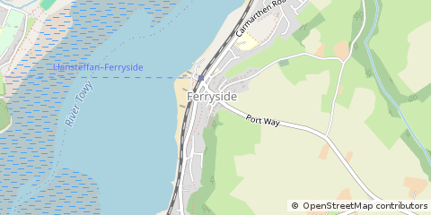 Map of Ferryside, Dyfed
