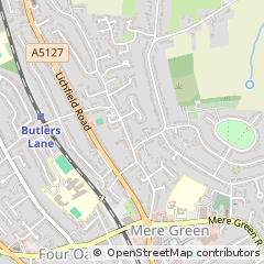 Map of Sutton Coldfield, West Midlands