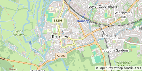 Map of Romsey, Hampshire
