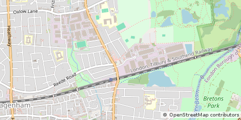 Map of Dagenham, Essex