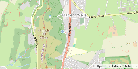 Map of Malvern, Worcestershire