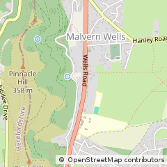 Map of Malvern, Worcestershire