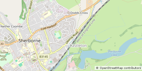 Map of Sherborne, Dorset