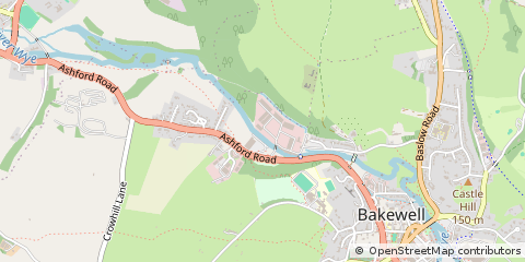 Map of Bakewell, Derbyshire