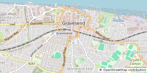 Map of Gravesend, Kent